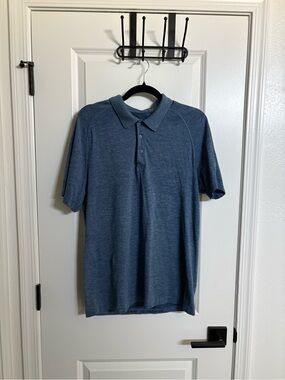lululemon athletica Heathered Navy Short-Sleeve Polo